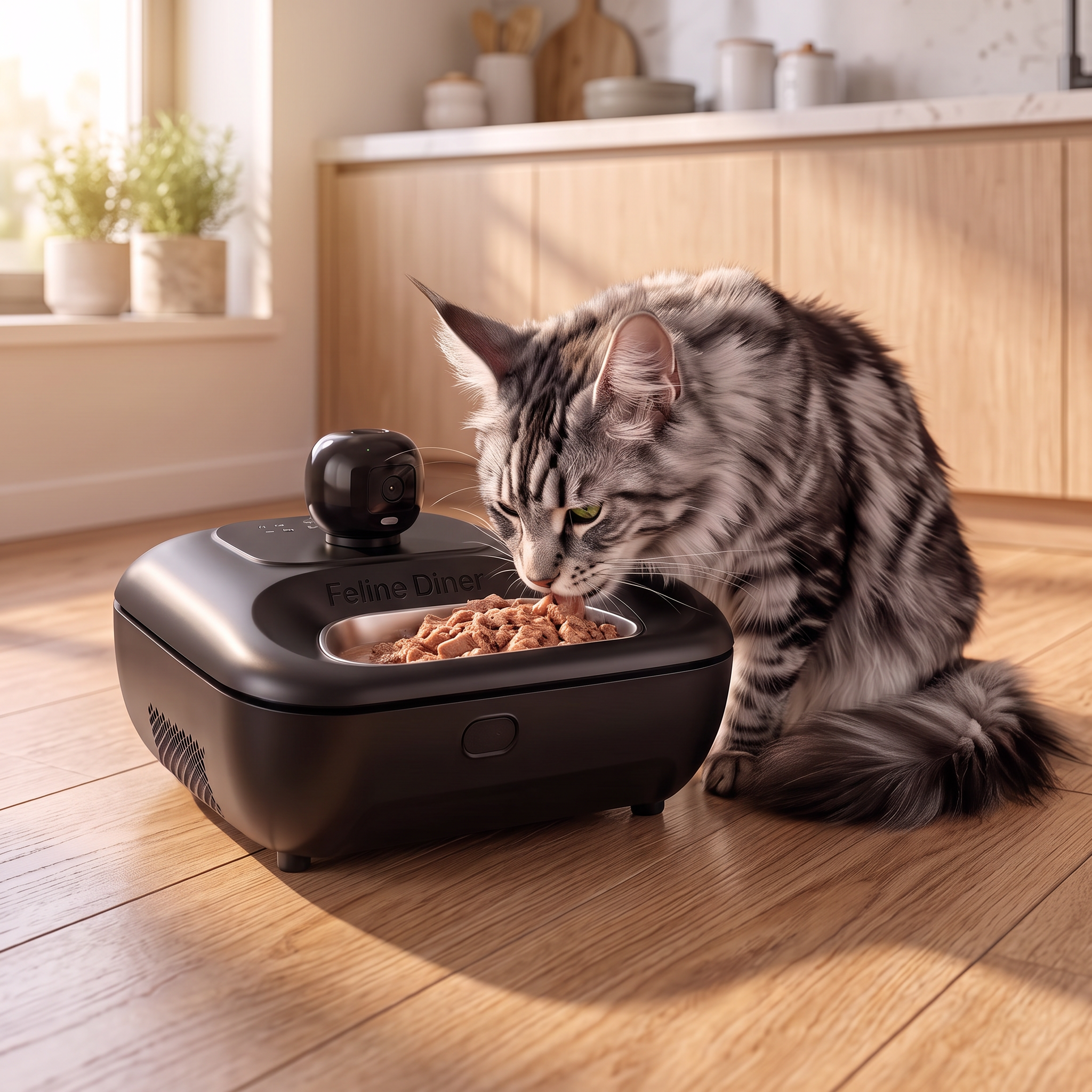 Maine Coon eating wet food from the Pro 5